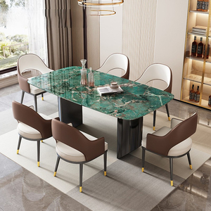 Super Pedra De Cristal Mesa De Jantar Luz Luxo High-<span class=keywords><strong>End</strong></span> Mármore Mesa De Jantar Retangular Simples Moderna Rock Slab Mesa De Jantar