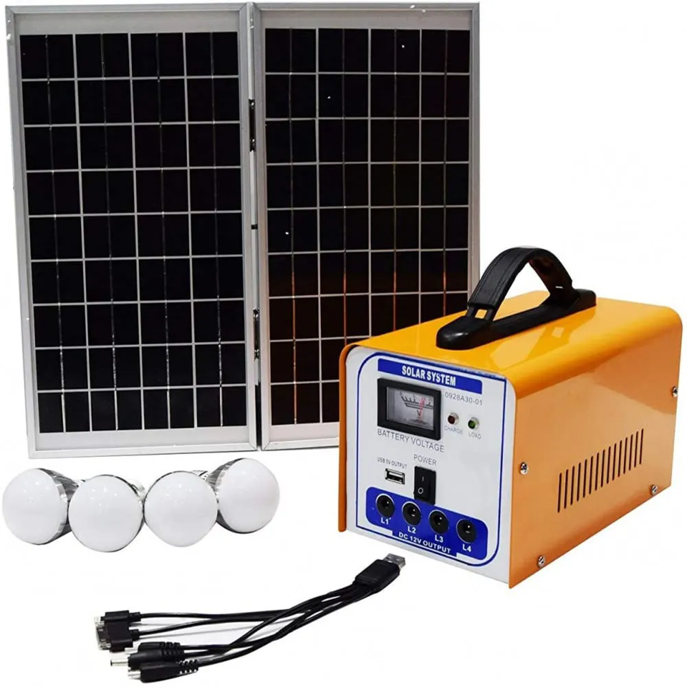 Perlindungan Keamanan Hemat Energi Kualitas Tinggi 30W LED Chip Solar Home Adjustable Angles Solar Power System