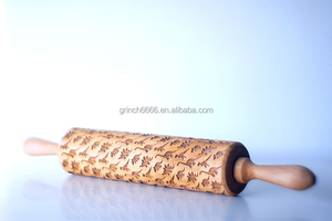 Gỗ Khắc Cán Pins <span class=keywords><strong>Cookie</strong></span> Dough Stamp Mẫu Vui Vẻ Nhỏ <span class=keywords><strong>Mini</strong></span> Kids Cán Pin Pastry Ban - Product Image 6