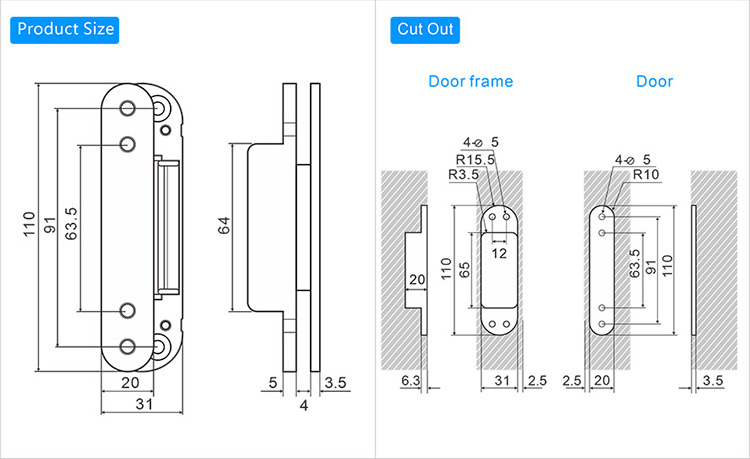 Popular Minimalist Door Hinge 110*31mm Heavy Duty Door Hinge In Door