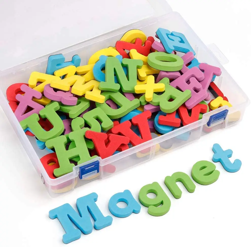 Lettere e numeri magnetici di grandi dimensioni maiuscolo minuscolo ABC 123 gomma piuma Forte magnete alfabeto Giocattolo educativo per la Scuola Materna