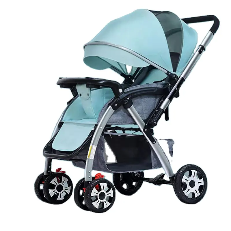 Carrinho de bebê dobrável, fácil de viagem, de boa qualidade, 4 rodas, peso leve, carrinhos de luxo, quente, carrinho de bebê 3 em 1