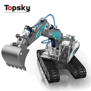 クリエイティブDIY STEMビルディング教育玩具セット木製フラッシュ油圧建設車両子供用パワーエンジニアリング - Product Image 1