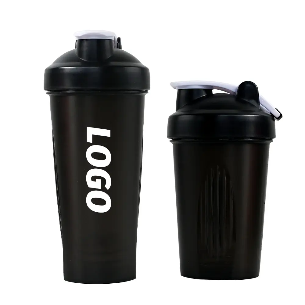 Botella Mezcladora de proteínas con logotipo personalizado, vaso de plástico sin bpa para gimnasio, fitness, deporte, 400ml, 600ml