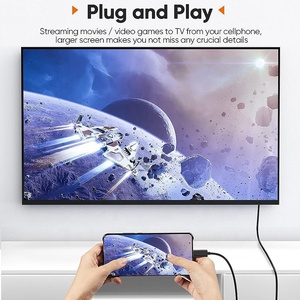 Gold Plated 1.8M Phone <strong>to</strong> TV <strong>HDMI</strong> Cable Ultra HD 1080P 4K 30Hz Type-C <strong>USB</strong> 3.1 Type C Male <strong>to</strong> <strong>HDMI</strong> Male <strong>Adapter</strong> Cable Cabo - Product Image 3