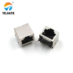 RJ45 Network Port <strong>Connector</strong> Right Angle <strong>Input</strong> <strong>Output</strong> 8P8C Connecteur 8PIN Jack 15.8MM Ethernet Without Light Strip Spring Clip - Product Image 6
