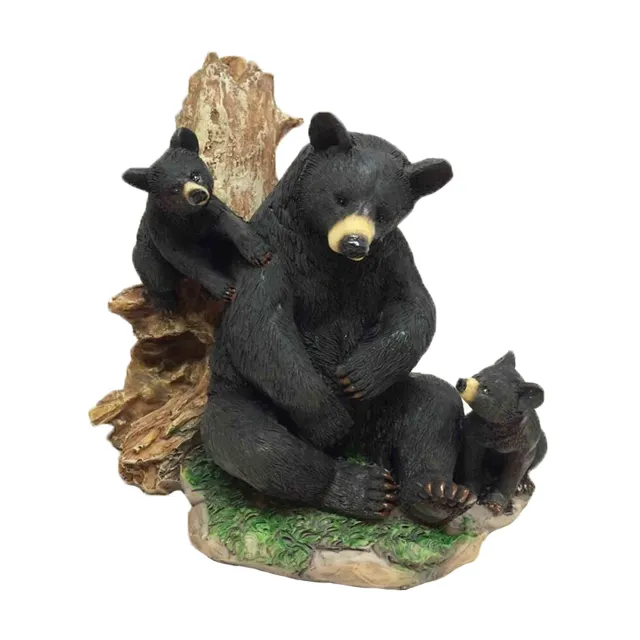 Großhandel Harz Black Bears Statue Skulptur