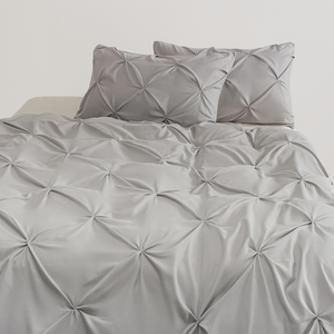 Nữ Hoàng Kích Thước Comforter Set Grey Giường Gentlesoft Pintuck Giường Thiết Lập Tất Cả Các Mùa Comforter Tấm Vỏ Gối Shams Quà Tặng Cho Gia Đình - Product Image 5