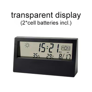 Emaf Đồng hồ báo thức trong suốt Đồ trang trí phòng Để Bàn Đồng hồ thời tiết forcast kỹ thuật số Đồng hồ thông minh trang trí nhà cửa - Product Image 6