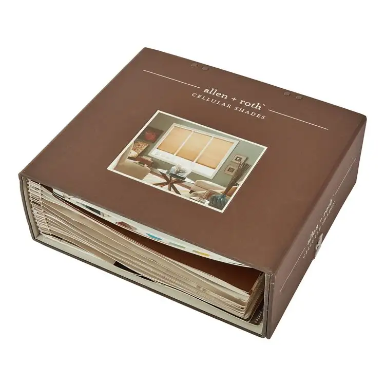 Fashion honeycomb shades textile sample book guide swatch binder blinds libri per esposizione in tessuto