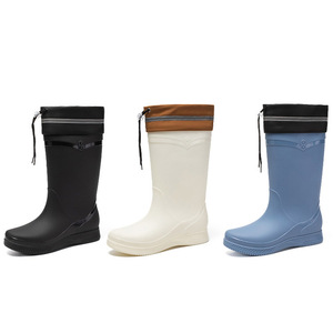 أحذية نسائية خفيفة الوزن مقاومة للماء ومضادة للانزلاق للبيع بالجملة أحذية شتوية من ويلنغتون أحذية صيد برباط من كلوريد البولي فينيل حذاء مطر - Product Image 5