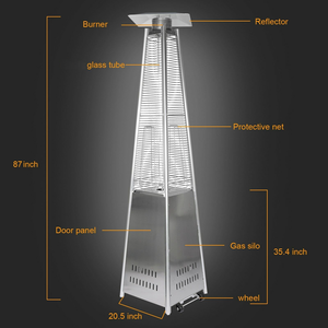 Sliver Tháp Kim Tự Tháp Thép Không Gỉ Điện Ngoài Trời Nóng Hiện Đại Khí Ngọn Lửa Patio Cắm Trại Cho Không Gian Ngoài Trời Lpg Nhiên Liệu Đảng - Product Image 5
