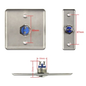 Di alta Qualità di controllo di accesso di Uscita interruttore di pulsante del metallo con lampada DC12V - Product Image 4