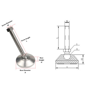 Foot Universal Furniture Legs Feet Leveller Leg <strong>Leveler</strong> Adjustable Anti Vibration Mount Leveling Foot M24 With <strong>Base</strong> Dia 80mm - Product Image 3