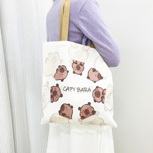Bolso de hombro de lona de gran capacidad para mujer, nuevo Capybara Capibala, estilo de moda abierto para estudiantes, Tutorial, clase, uso escolar - Product Image 3