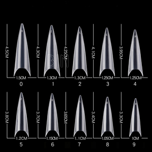 BIN 500 adet temizle ince sivri ekstra uzun Stiletto Nail İpuçları