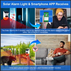 Daytech Tuya Outdoor 120db Solar Strobe <strong>Light</strong> 8 Voice <strong>Functions</strong> Wireless Infrared Motion <strong>Sensor</strong> Detector Alarm System - Product Image 5