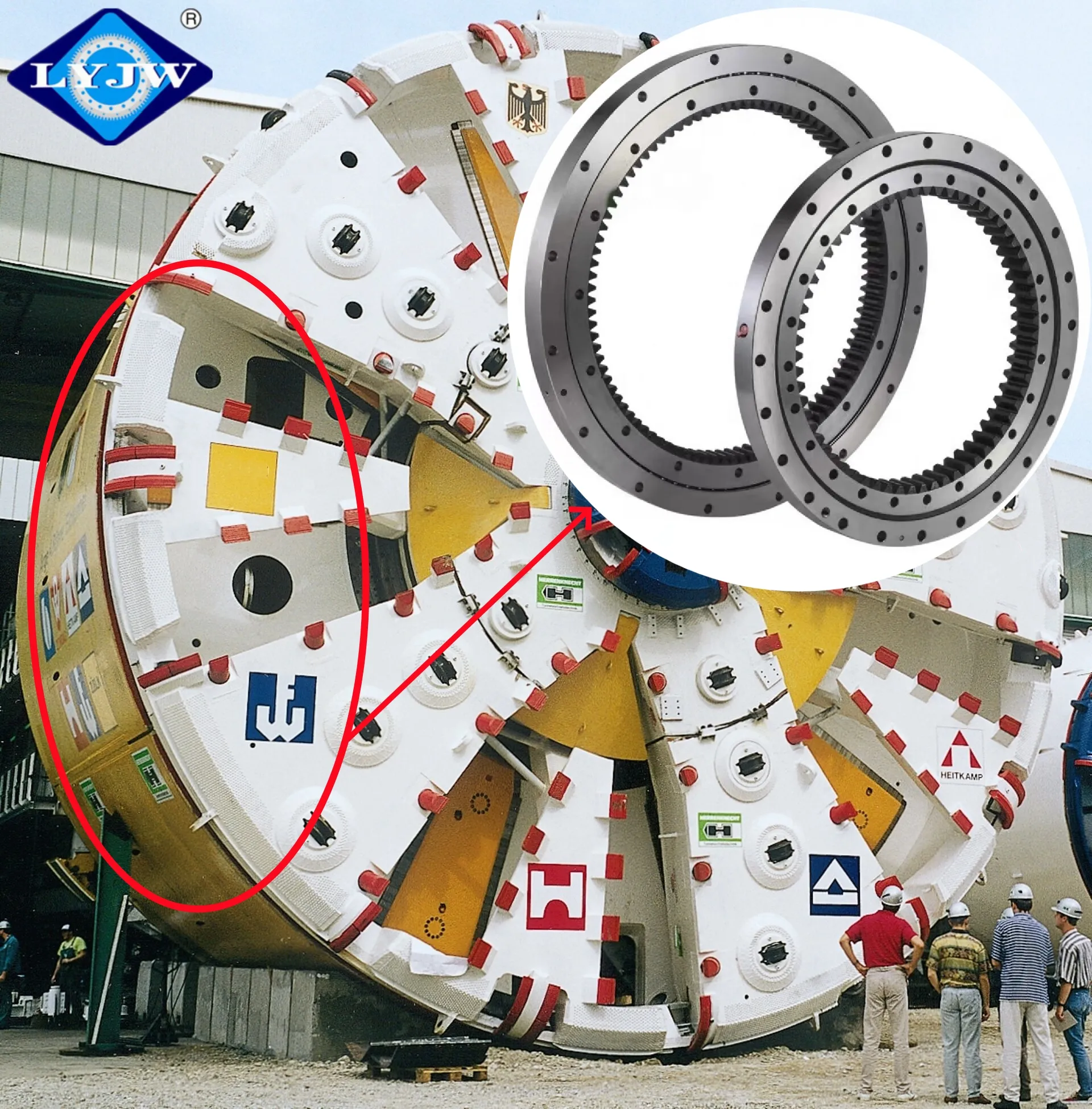Anillos giratorios de rodillos de tres filas resistentes Luoyang JW 16356001 16387001 16366001 para máquina perforadora de túneles