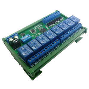 DC 12V 24V 8 Isolated <strong>Input</strong> &amp; 8 <strong>Output</strong> DIN35 C45 Rail Box UART RS485 Relay Module <strong>Modbus</strong> RTU Control Switch Board