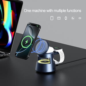 Apple cep telefonu kulaklık için manyetik 5-In-1 kablosuz şarj İzle mavi diş ses gece lambası çok fonksiyonlu kablosuz şarj - Product Image 5