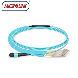 MPO 到 LC 双工 OM3/OM4 光纤跳线线 8 芯 12 芯线束电缆 MTP 光纤光纤跳线跳线