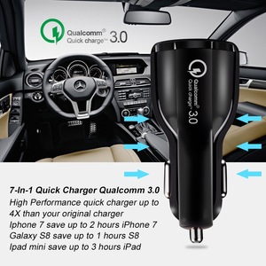 20W総出力カーチャージャー2 USBポートQC3.0クイックチャージ3.1A各12 V-24V多デバイス用ワイド電圧入力ABS材料 - Product Image 4