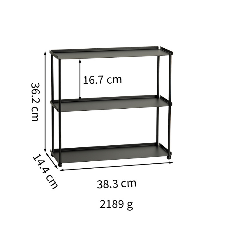 Porte-gobelet en acier inoxydable peint - trois niveaux (noir)