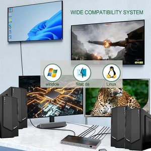 Nemo 4 in 4 Out Matrix 4x4 HDMI-Schalter HDMI 2.0 4K 60Hz mit Audio RS232-Steuerung EDID Audio Extractor 3D HDR 18 GBPS HDCP2.2