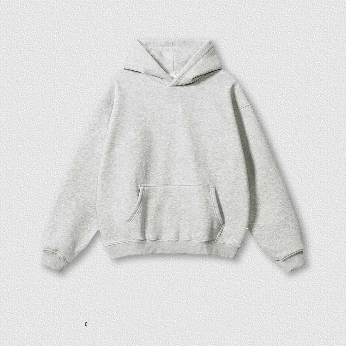 เสื้อฮู้ดลายดอกไม้สีเทา