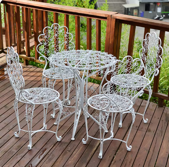 One table and four chairs (plum blossom white)