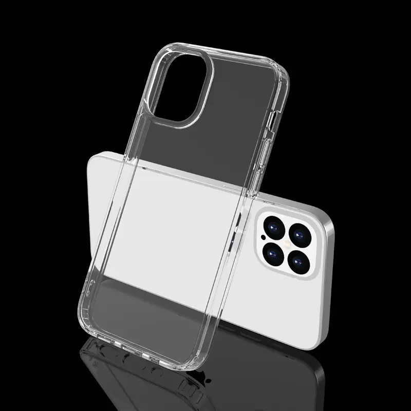 PC TPUクリアケースクリスタル携帯電話カバー卸売印刷可能なカスタム透明電話ケースiPhone11 12 13 14 pro max