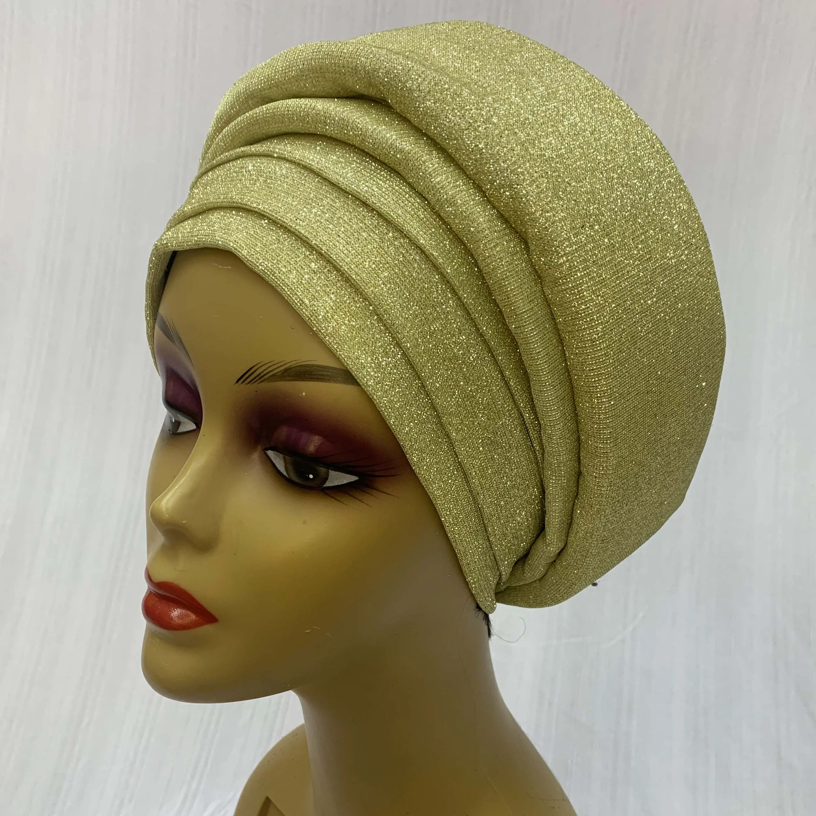 Cravate suisse Couvre-chef sego africain/turban orange à la mode vente chaude auto gele pour dame