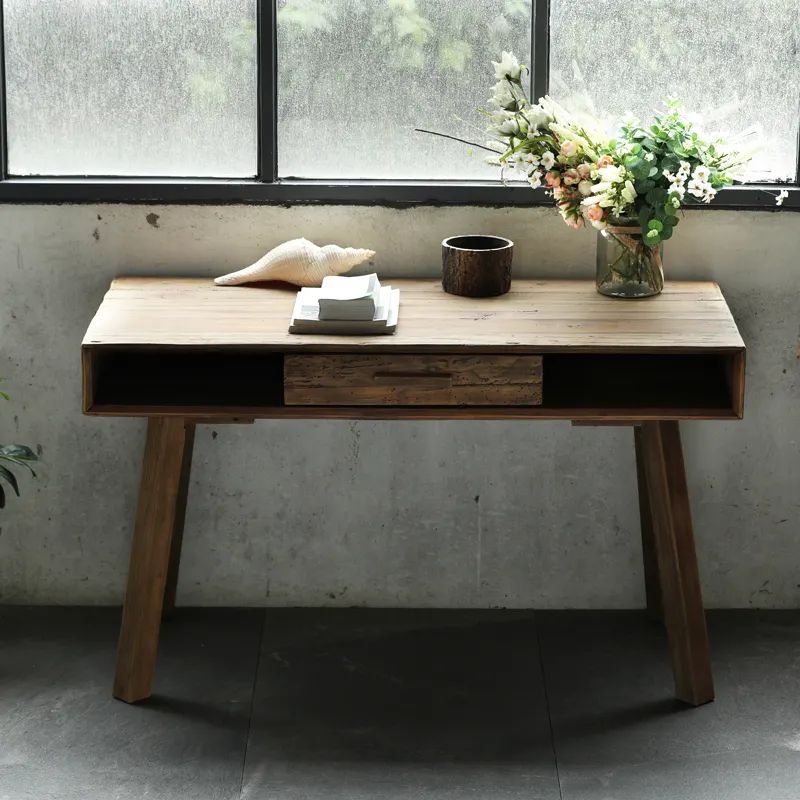 Boerderij Stijl Kantoor Tafel Met Lade, Computer Tafel, Massief Houten Tafel