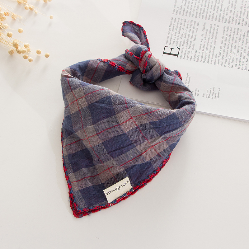Grand plaid bleu rouge