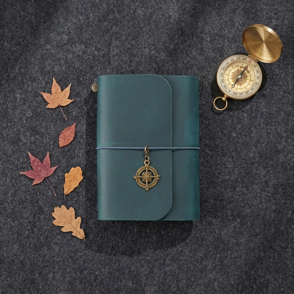 Bleu avec carnet et porte-cartes