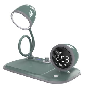LAIMODA Customized Wireless Charger 3 in 1 <strong>Lamp</strong> Wireless Charger Magnetic Multi Functional Audio Clock With Display Screen - Product Image 1