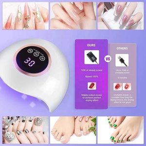 72W UV LED Nail Lamp Light Dryer per smalto Gel per unghie con 18 perline 3 impostazioni Timer e schermo LCD Touch Display, sensore automatico - Product Image 5