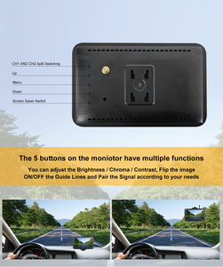 RV camion tracteur numérique sans fil cadre de plaque d'immatriculation caméra de recul avec écran IPS 7 pouces système de vue arrière de voiture - Product Image 5