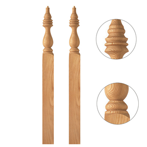 Poteau d'escalier en bois de chêne décoratif, poteau de balustrade classique, bois de chêne massif, en provenance du Vietnam - Product Image 1
