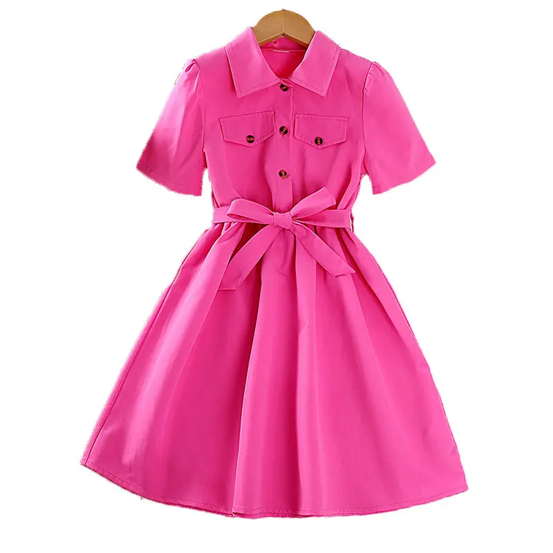 130-160cm di estate nuovo stile camicia a maniche corte abito da principessa francese abbigliamento per bambini