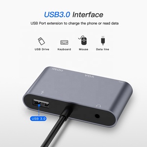 Xput Type C USB-C Hub <strong>Adapters</strong> <strong>5</strong> in <strong>1</strong> USB Type C Hub to 4K HDMI VGA USB 3.0 3.5mm <strong>Audio</strong> PD Charging <strong>Adapter</strong> - Product Image 4