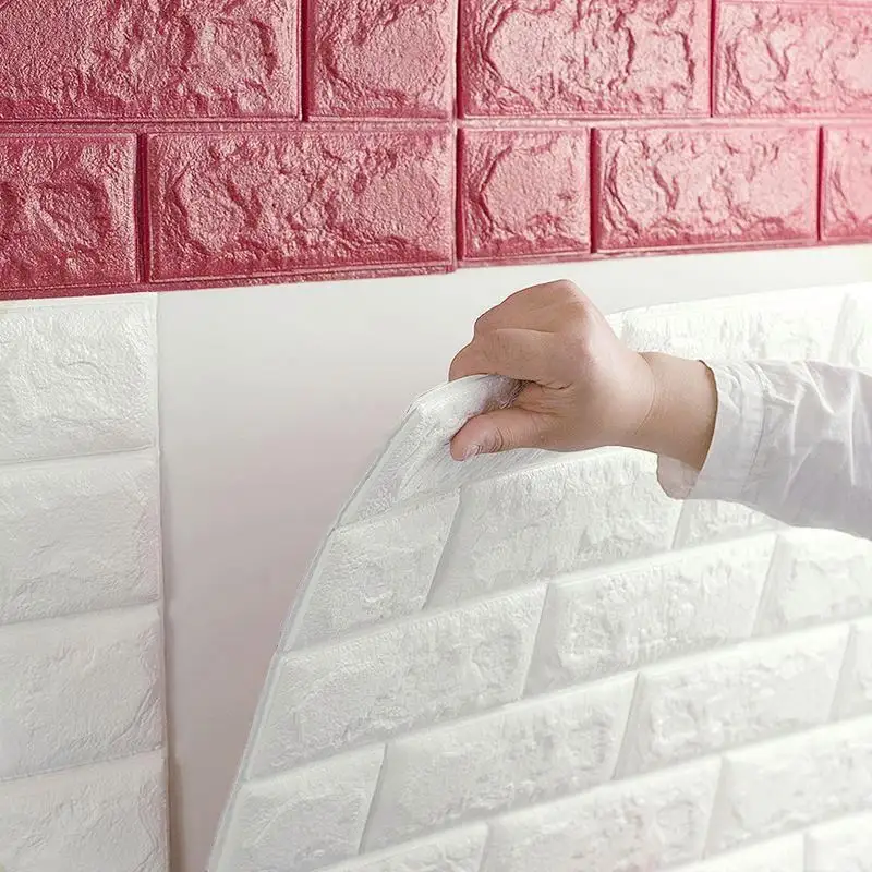 Schiuma faux muro di mattoni che copre falso pannelli di parete di roccia, jual carta da parati schiuma di mattoni 3d 3d mattoni carta da parati