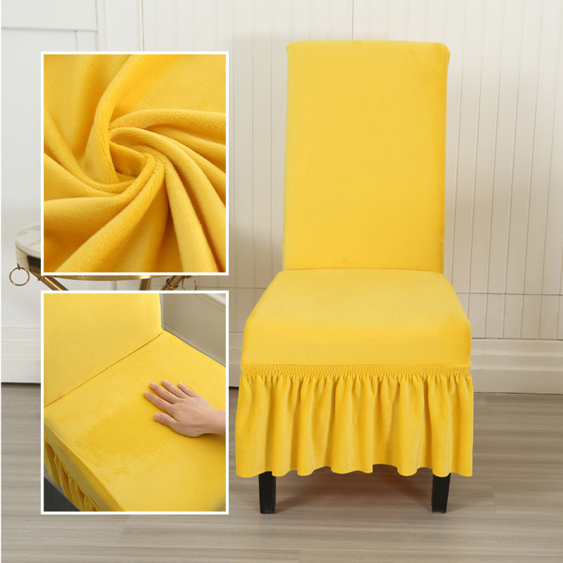 Suede-bright yellow-universal chair cover