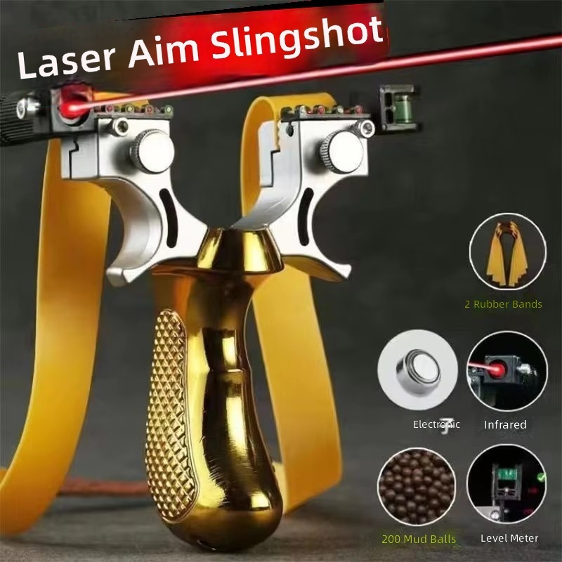 Gold-colored laser 300 bullets-3 rubber bands