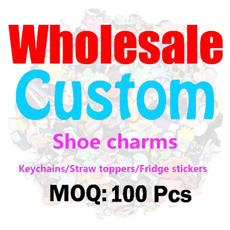 Encantos de sapato personalizados para tamancos de tamancos de sapatos, desenhos de anime personalizados em PVC com logotipo de desenho animado