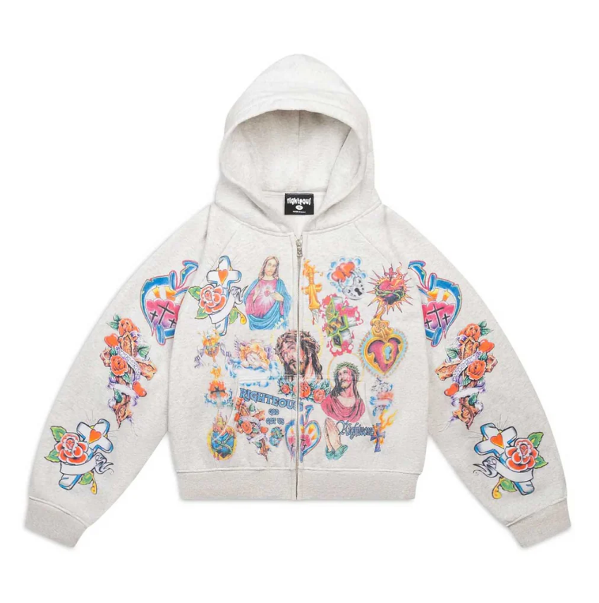 Gris "Risen King" Coupe courte Zippée