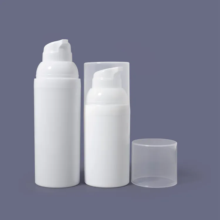 Sérum cosmétique écologique lotion PCR recyclable 50ml bouteille à pompe sans air PP de voyage, bouteille sans air 30ml pour les soins de la peau