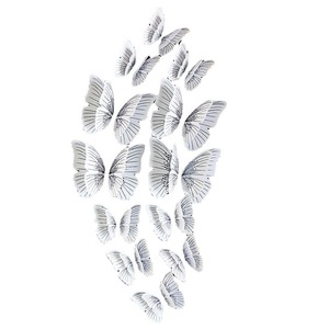 2024新款12pcs/套双层<span class=keywords><strong>3D</strong></span>蝴蝶墙贴<span class=keywords><strong>3D</strong></span>婚礼装饰派对家居冰箱装饰品