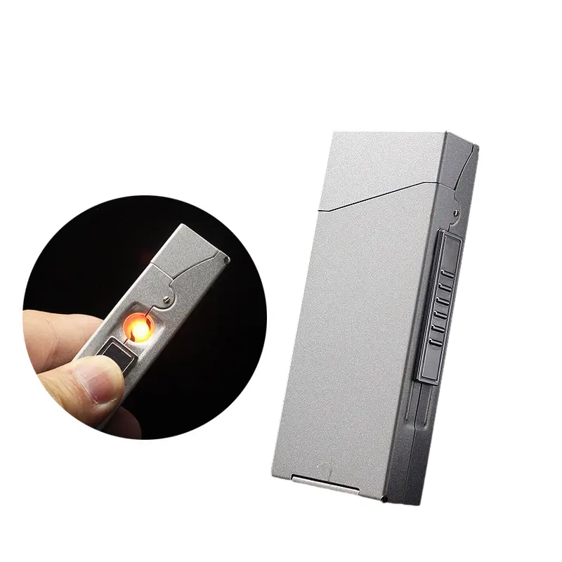 KY 18pcs Capacity Usb Electric Lighter Slim Portable Smoking Tobacco Zinc Alloy Cigarette Case for Man