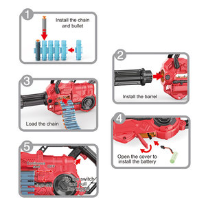ปืนกระสุนอ่อน Blaster Gatling ของเล่นไฟฟ้ามอเตอร์ EVA โฟมปืนของเล่นสําหรับเด็ก Gatling ยิงชุด - Product Image 4